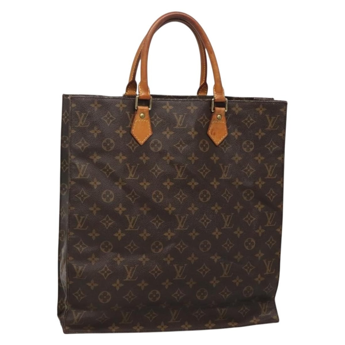 LOUIS VUITTON Monogram Sac Plat Hand Bag M51140 Authentic France (1 of 18)