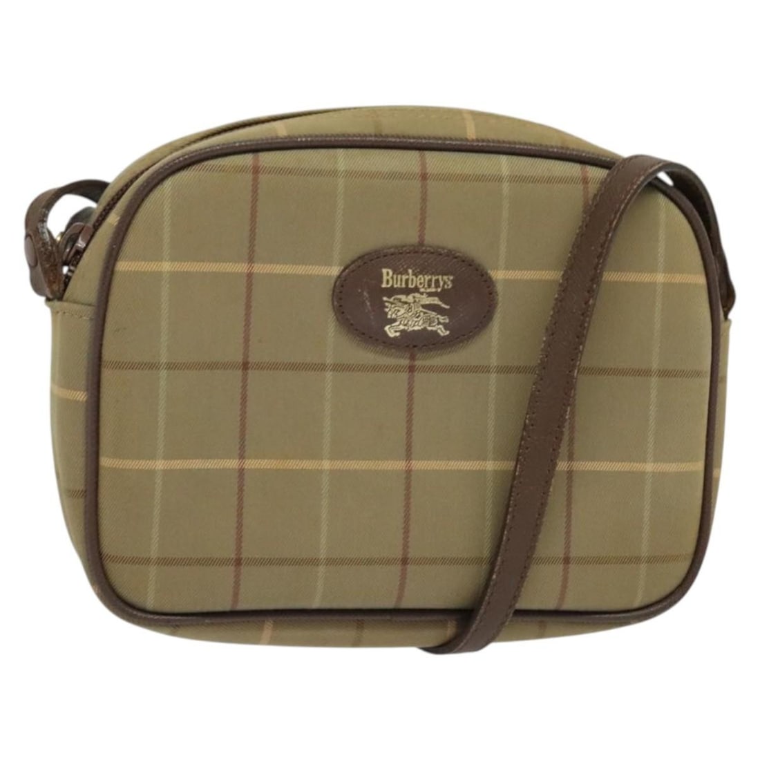 Burberrys Nova Check Beige Canvas Shoulder Bag Auth (1 of 18)