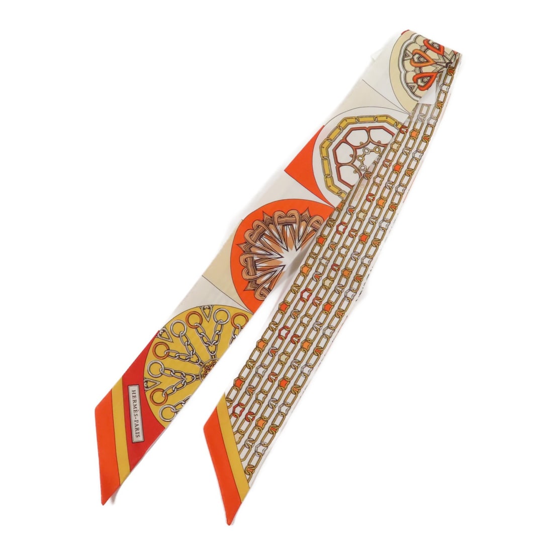 Hermes Orange Silk Twilly Scarf for Women (1 of 8)