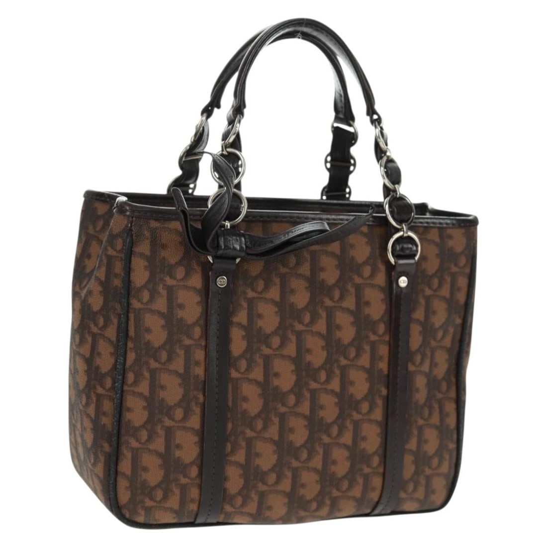 Dior Trotter Brown PVC Canvas Chain Shoulder Bag with Dust Bag (1 of 18)