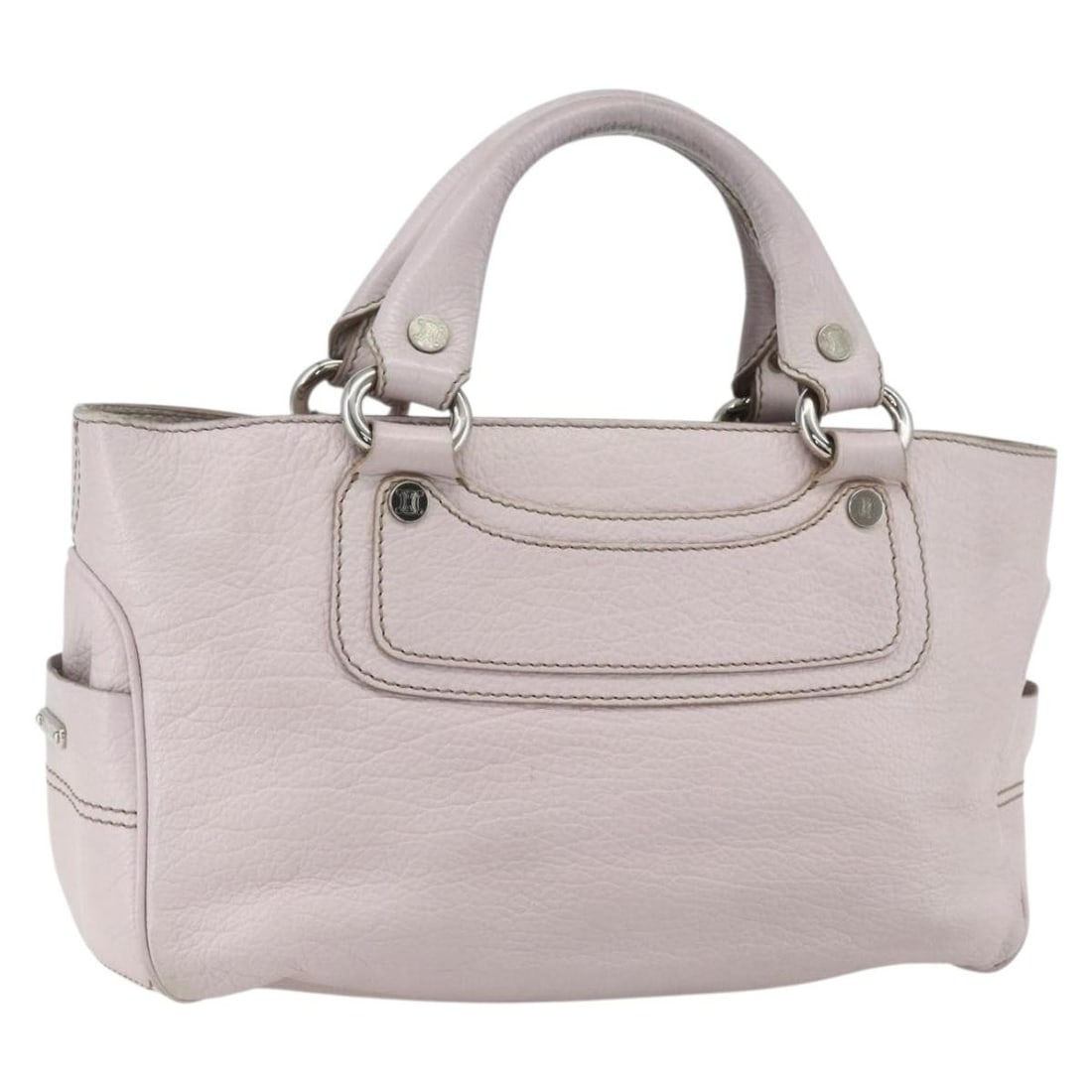 CELINE Pink Silver Leather Boogie Hand Bag Auth Italy (1 of 18)