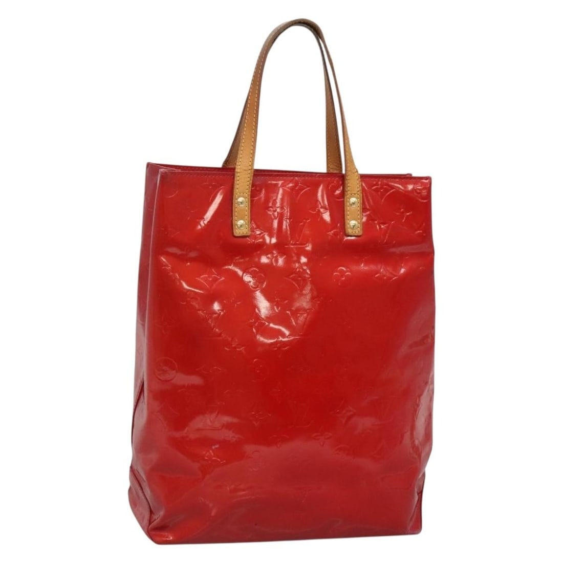LOUIS VUITTON Monogram Vernis Reade MM Hand Bag Red Patent Leather M91086: LOUIS VUITTON Monogram Vernis Reade MM Hand Bag Red Patent Leather M91086 This authentic Louis Vuitton Monogram Vernis Reade MM Hand Bag in a striking Red Rouge is a stylish accessory for any fashion 