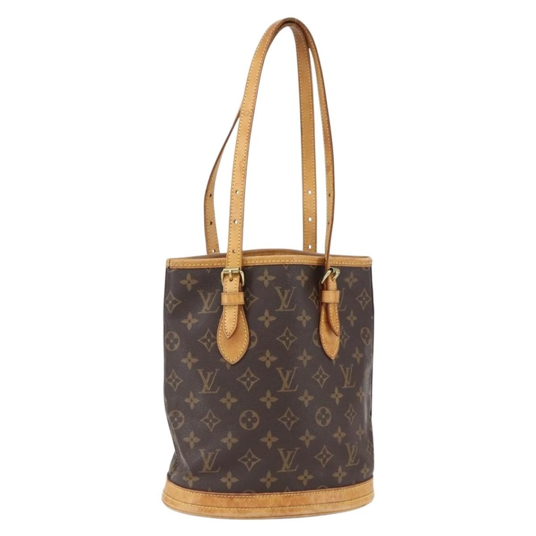 Louis Vuitton Monogram Canvas M42238 Bucket PM Women's Shoulder Bag: Louis Vuitton Monogram Canvas M42238 Bucket PM Women's Shoulder Bag This Louis Vuitton Monogram Bucket PM is a women's shoulder bag crafted from signature monogram canvas. It features an adjustable st
