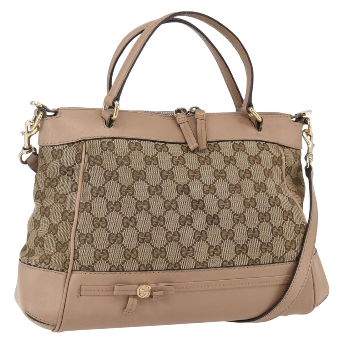 Gucci Mayfair GG Canvas 2way Beige Red Handbag with Web Strap 269894 (1 of 18)