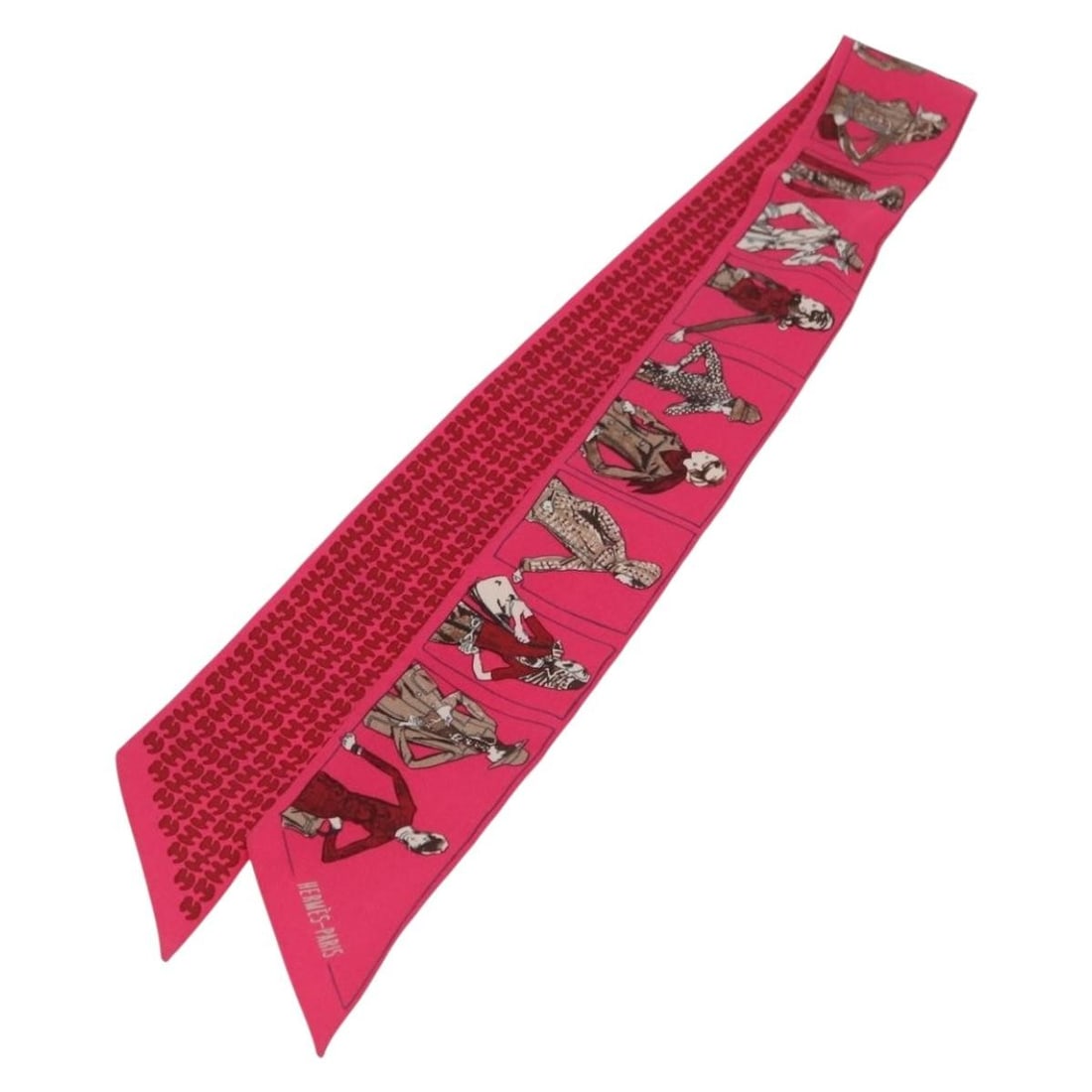 Hermes Silk Twilly Pink Scarf for Women with Box (1 of 13)