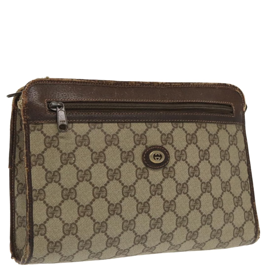 Beige PVC GG Supreme Clutch Bag by Gucci 97 01 037 (1 of 18)