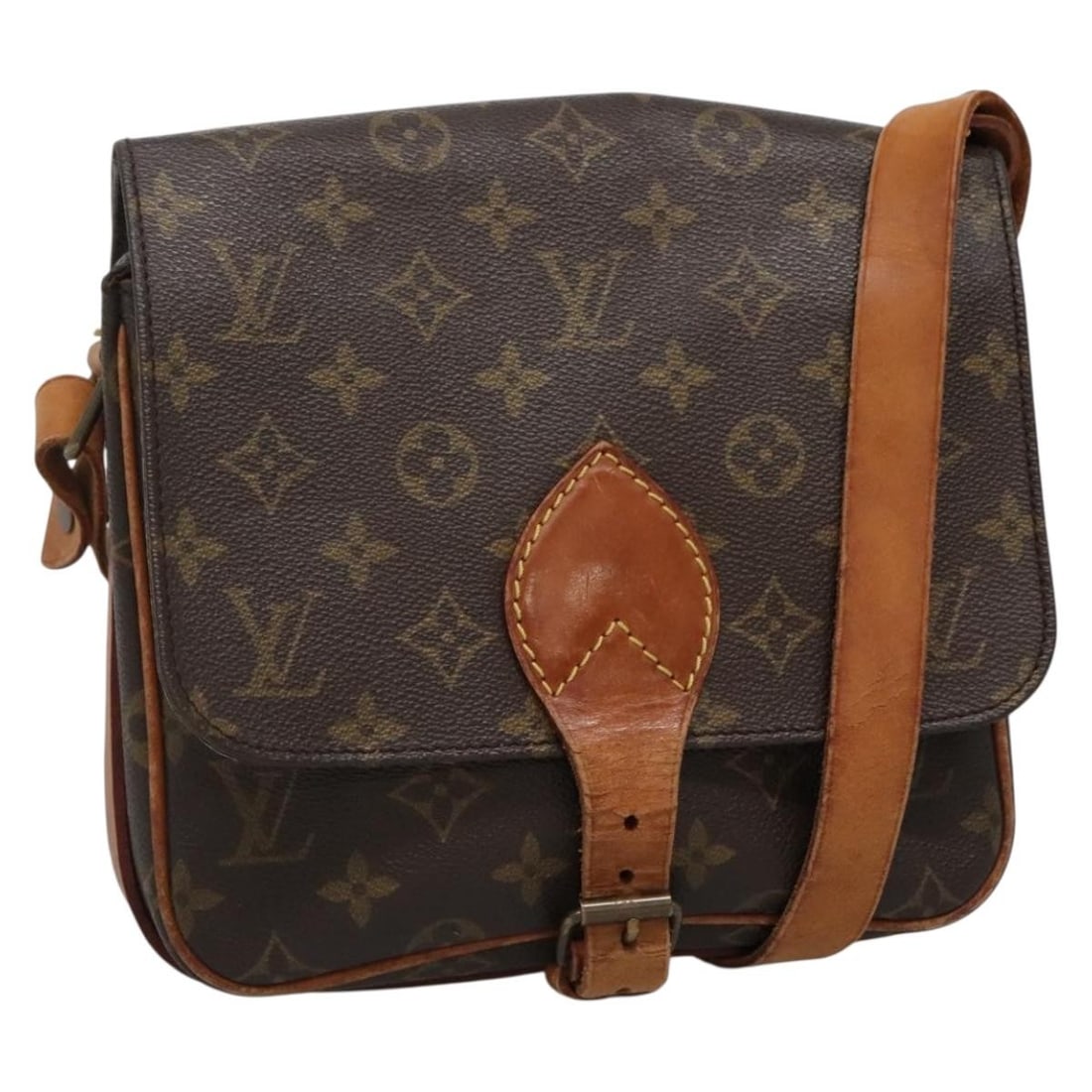 LOUIS VUITTON Monogram Cartouchiere MM Shoulder Bag M51253 Authentic (1 of 18)