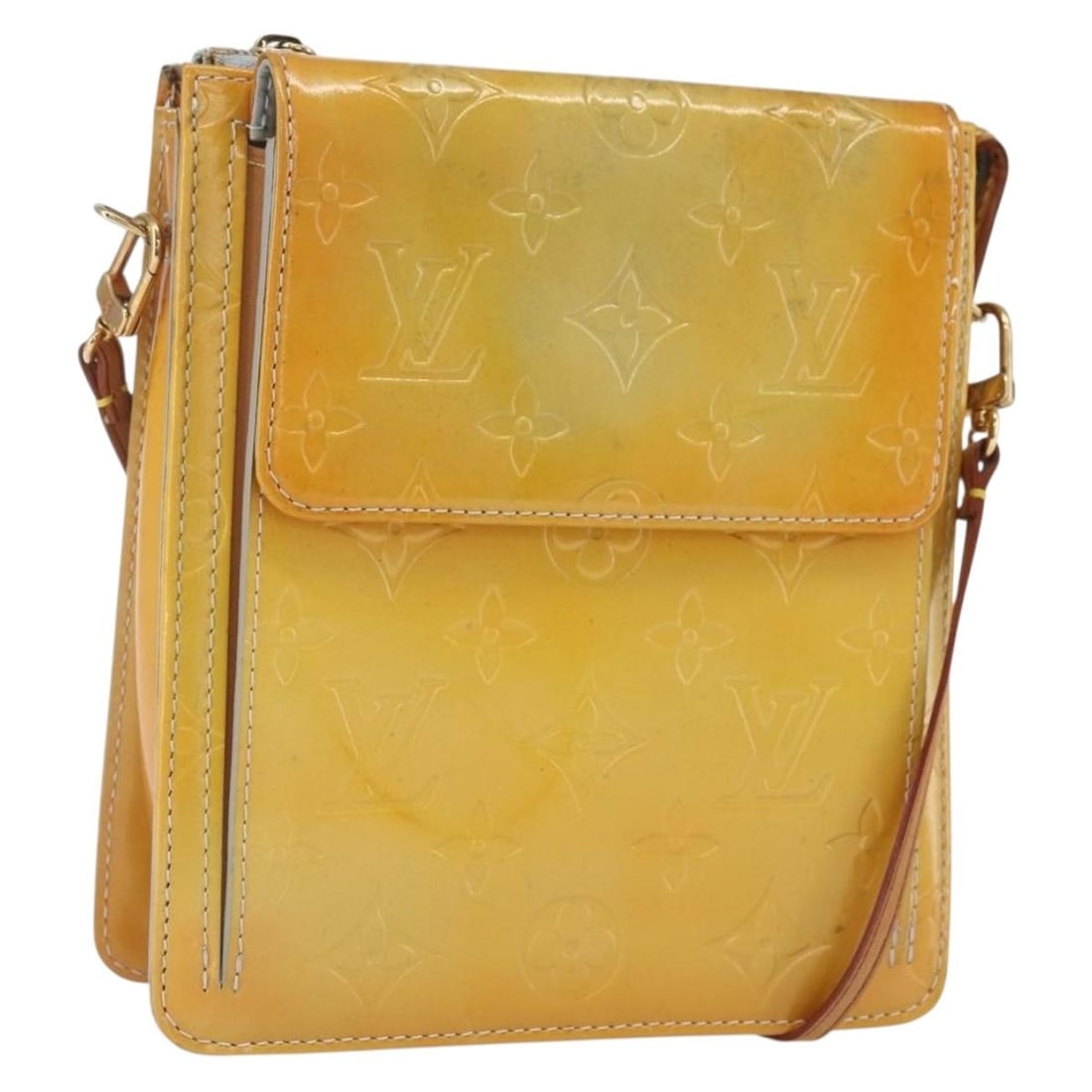 Louis Vuitton Vernis Gris Motto Patent Leather Pouch with Strap M91030 (1 of 18)