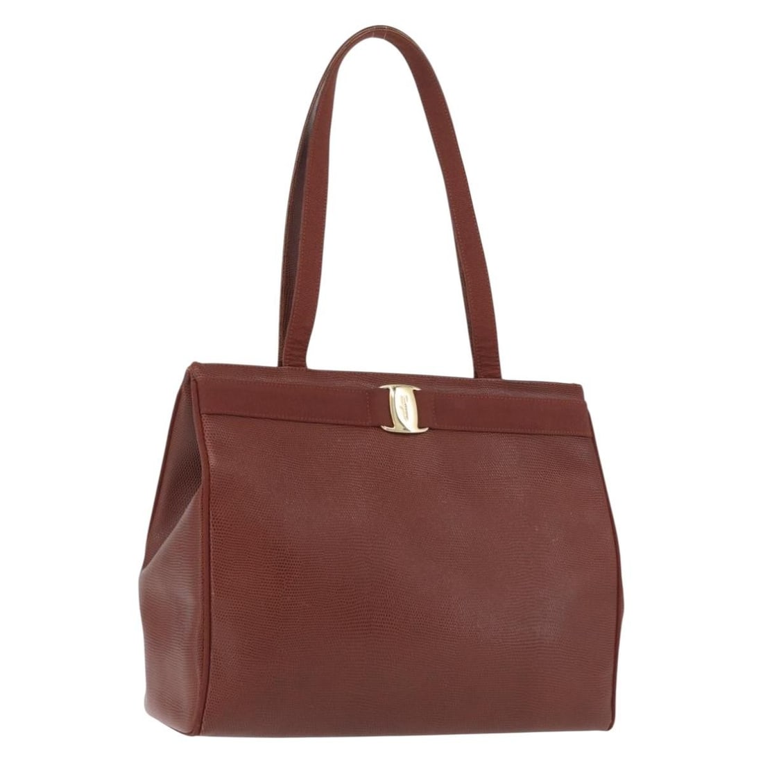 Brown Leather Salvatore Ferragamo Women's Tote Bag Gold Tone Accents Italy: Brown Leather Salvatore Ferragamo Women's Tote Bag Gold Tone Accents Italy This Salvatore Ferragamo tote bag features brown and gold leather construction, designed for women. The bag offers a spacious