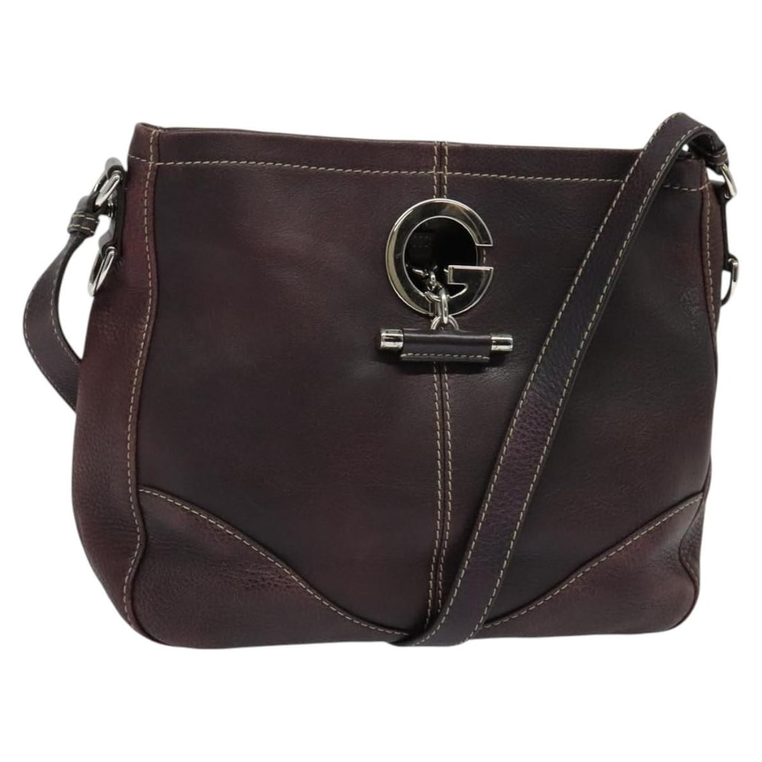 Wine Red Leather Gucci 247400 Women's Shoulder Bag Silver Tone Hardware: Wine Red Leather Gucci 247400 Women's Shoulder Bag Silver Tone Hardware This GUCCI shoulder bag is crafted from wine red leather with silver-tone accents. Designed for women, it features a spacious in
