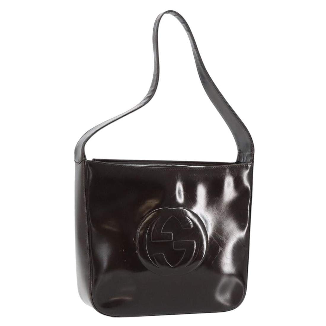 GUCCI Soho Black Silver Patent Leather Shoulder Bag 000 1046 0506 Auth (1 of 18)