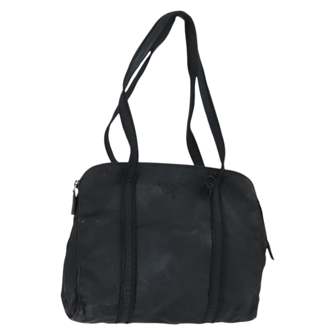 PRADA Black Silver Nylon Tote Bag Italy Auth BS30431 (1 of 18)