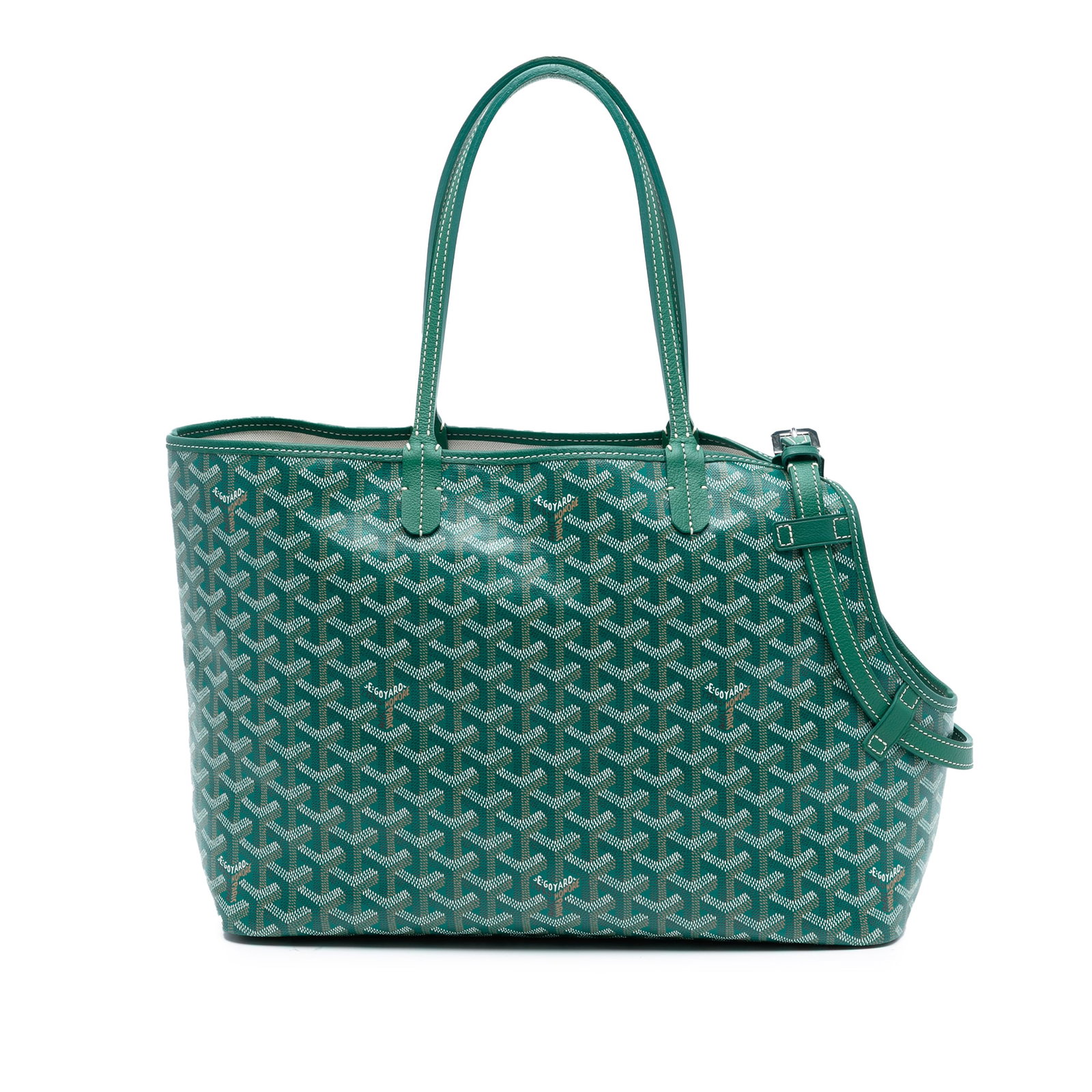 Goyard Goyardine Green Pet Travel Bag with Leather Trim (1 of 7)