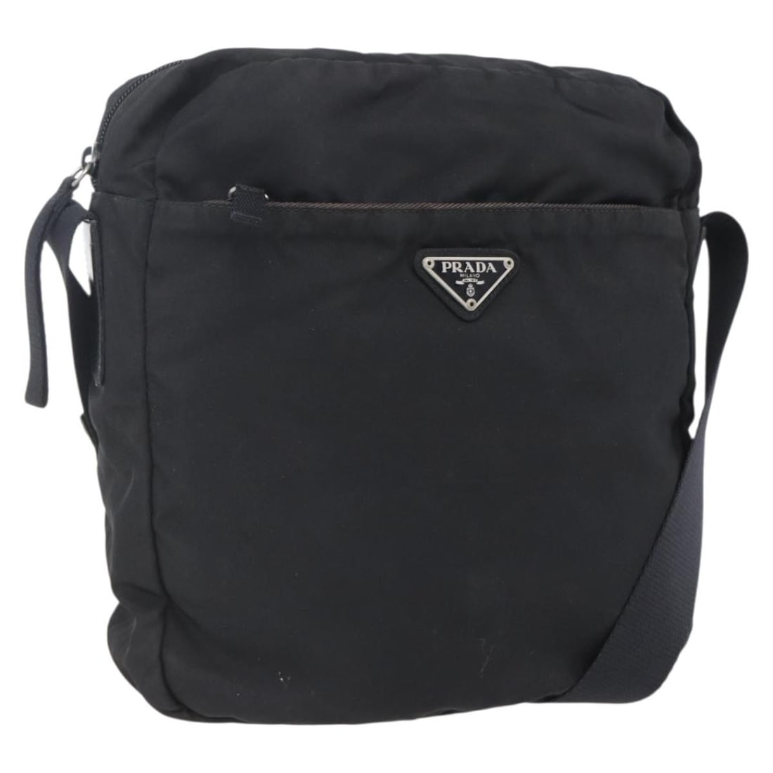 PRADA Black Silver Nylon Shoulder Bag Auth Italy ka123 (1 of 18)