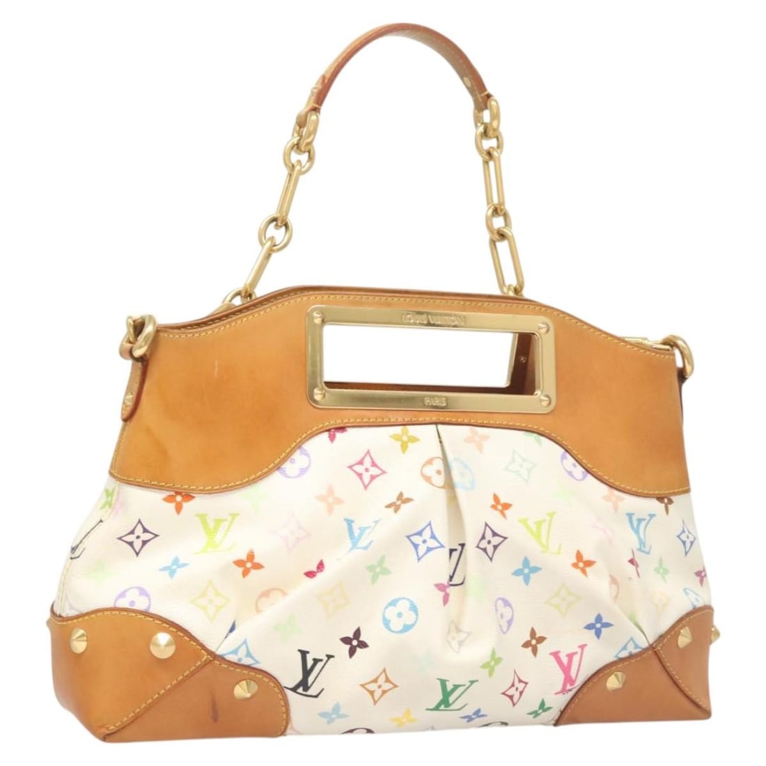 White Monogram Multicolor Judy MM Handbag with Strap by Louis Vuitton (1 of 18)
