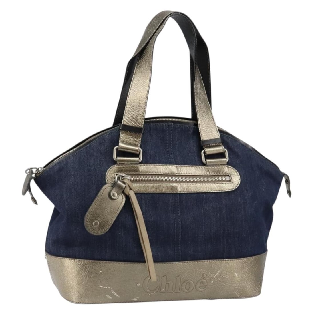Chloe Blue Canvas Tote Bag Italy Auth BA5712 (1 of 18)