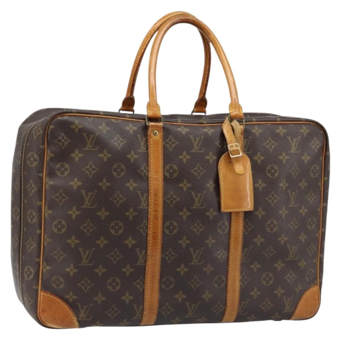 Louis Vuitton Sirius 45 Monogram Canvas Boston Travel Bag with Name Tag: Louis Vuitton Sirius 45 Monogram Canvas Boston Travel Bag with Name Tag This is a Louis Vuitton Sirius 45 Boston Bag featuring the iconic Monogram Canvas exterior. Designed for women, it includes a na