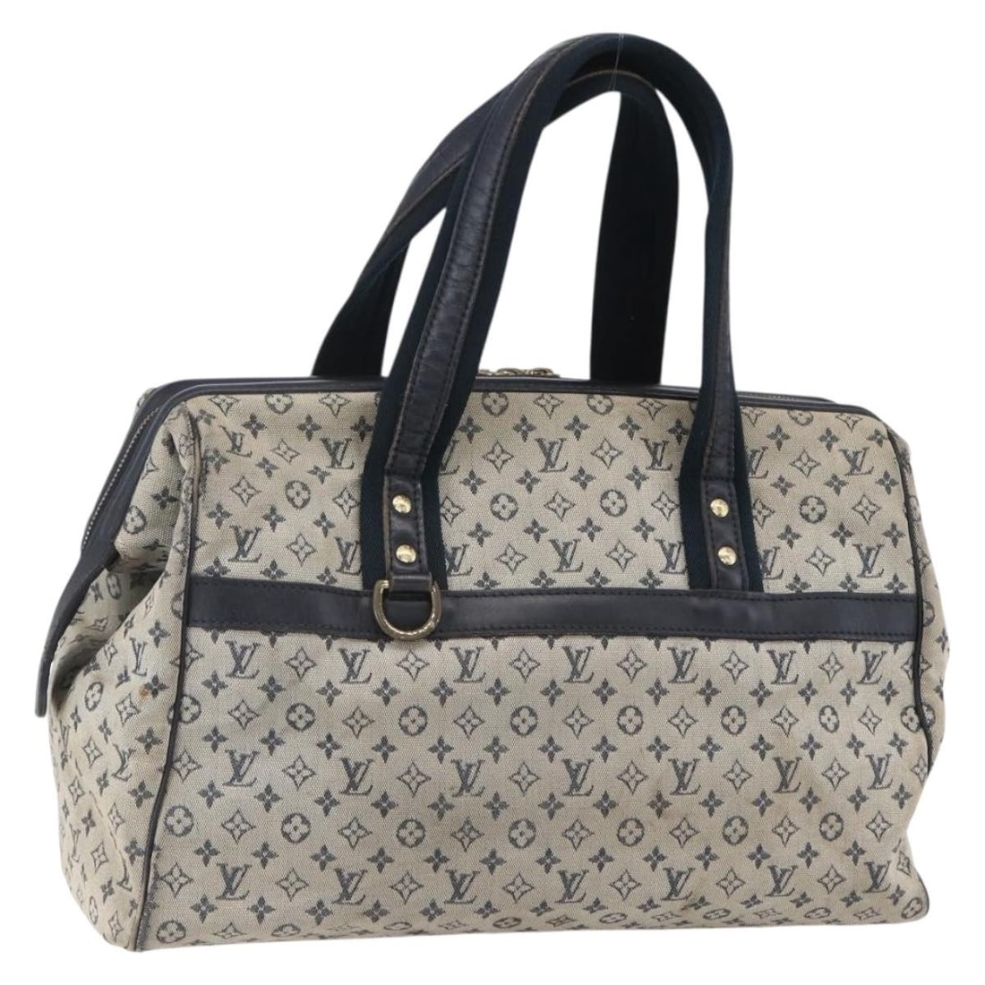 LOUIS VUITTON Monogram Mini Josephine GM Hand Bag Blue M92211 Auth (1 of 18)