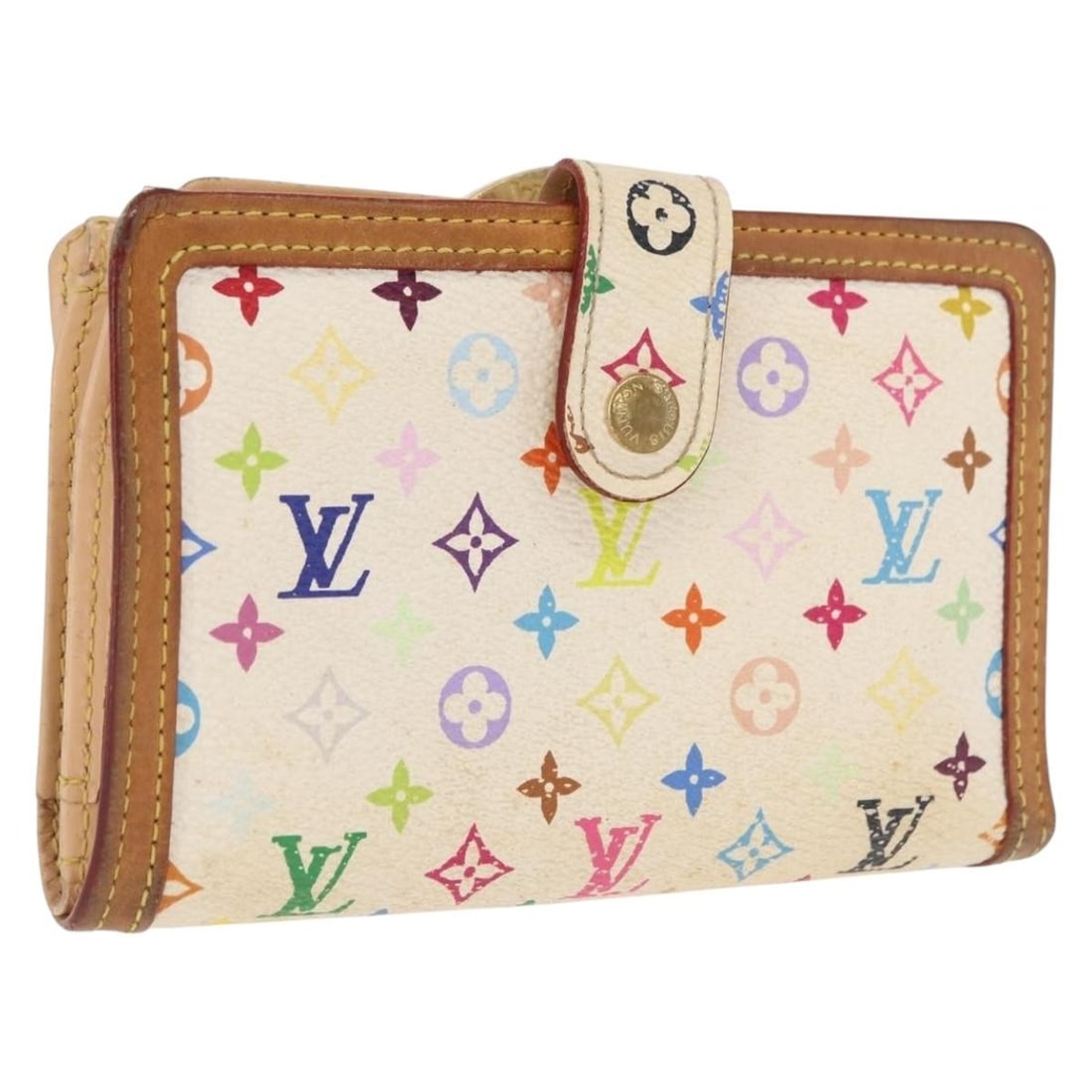 Louis Vuitton Multicolor Canvas Viennois Bifold Wallet White M92987 (1 of 18)