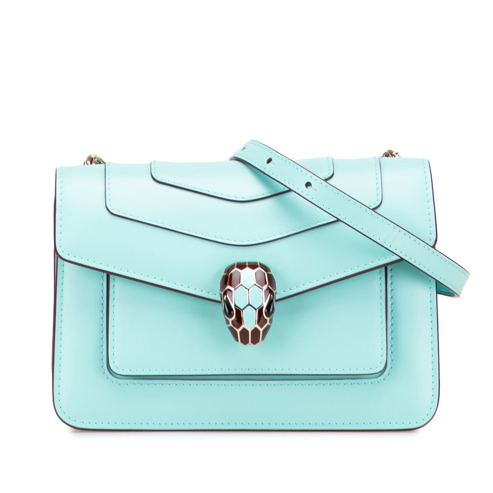 Bvlgari Serpenti Forever Blue Leather Crossbody Bag: Bvlgari Serpenti Forever Blue Leather Crossbody Bag The Bvlgari Leather Serpenti Forever Crossbody is a stylish and functional accessory. This elegant bag features a premium leather body in a captivat