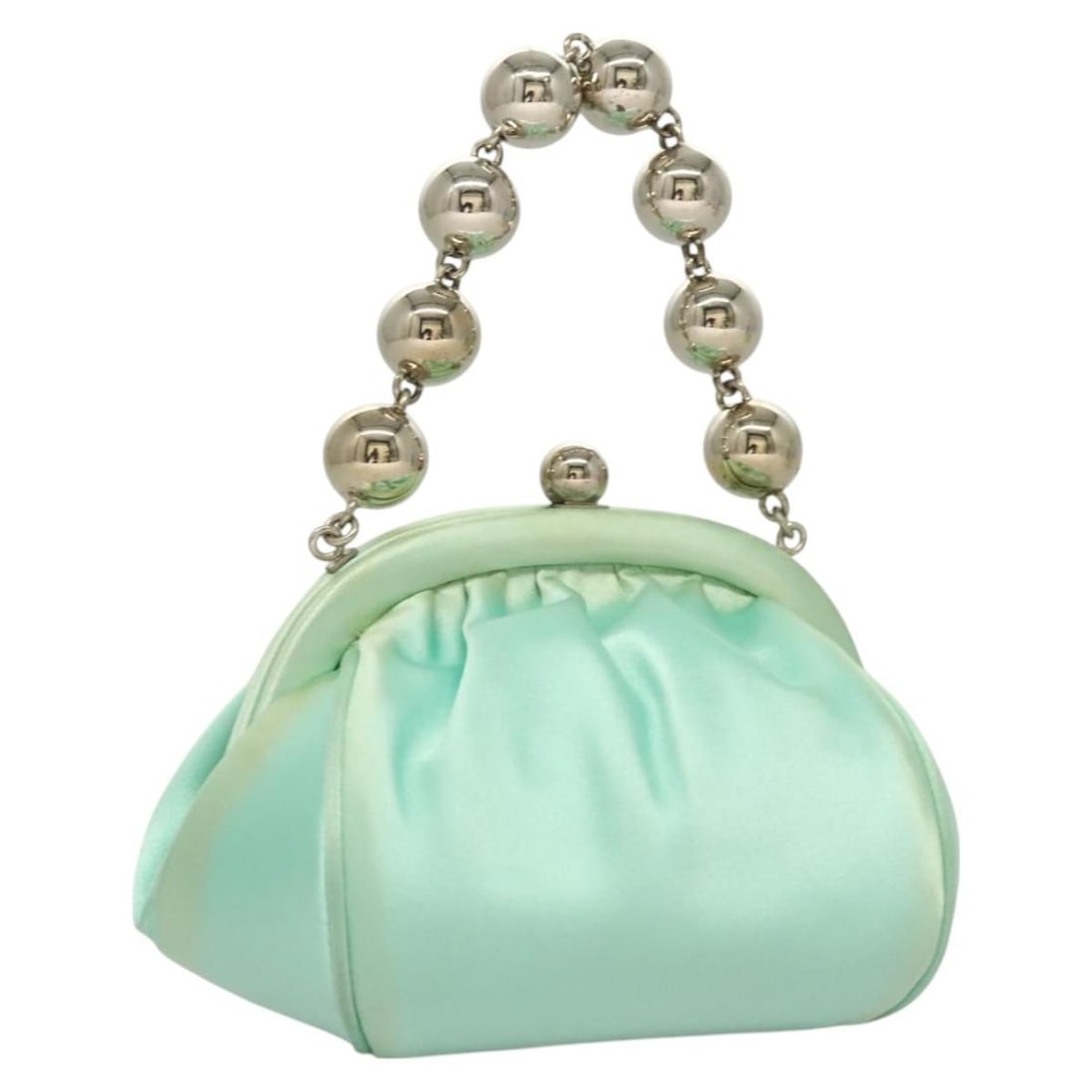 TIFFANY&Co. Green Gold Satin Hand Bag Authentic Italy: TIFFANY&Co. Green Gold Satin Hand Bag Authentic Italy Introducing a stunning hand bag from TIFFANY&Co., crafted in Italy with exquisite satin material in a captivating green and gold color scheme. Thi