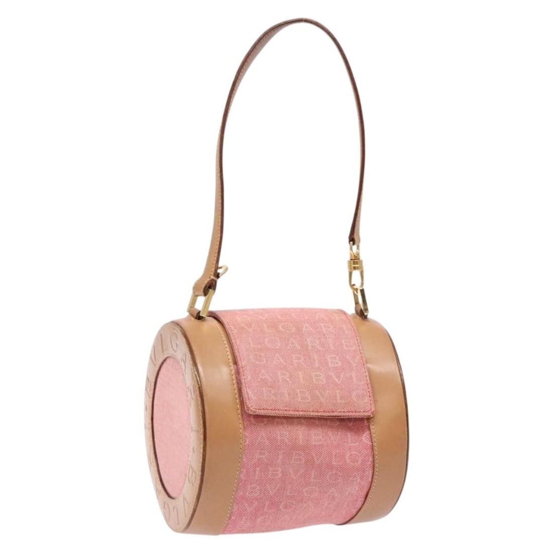 BVLGARI Logo Mania Be Zero One Hand Bag Red Gold Canvas Made in Italy (1 of 18)