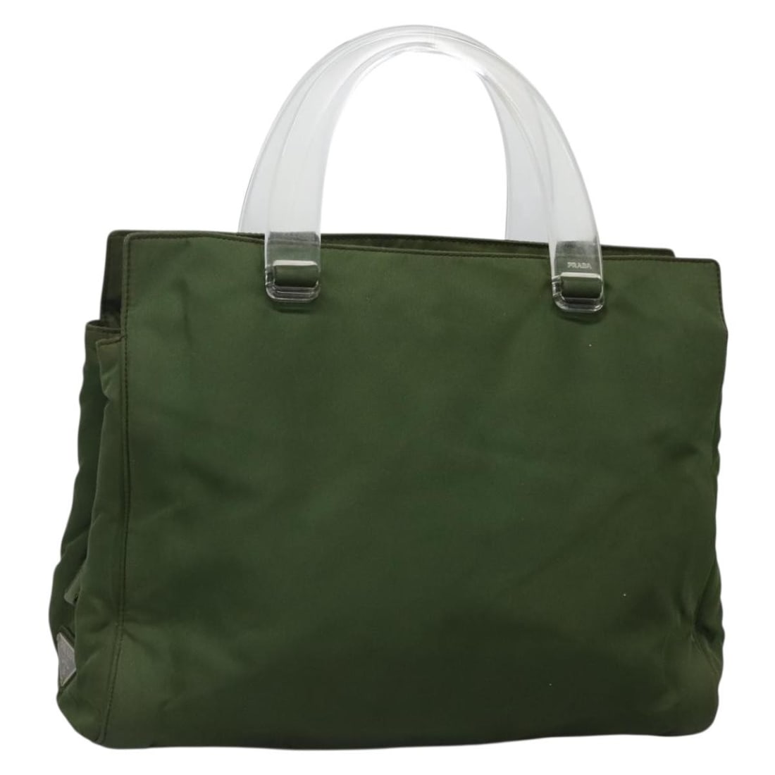 PRADA Khaki Silver Nylon Tote Bag Made in Italy (1 of 18)