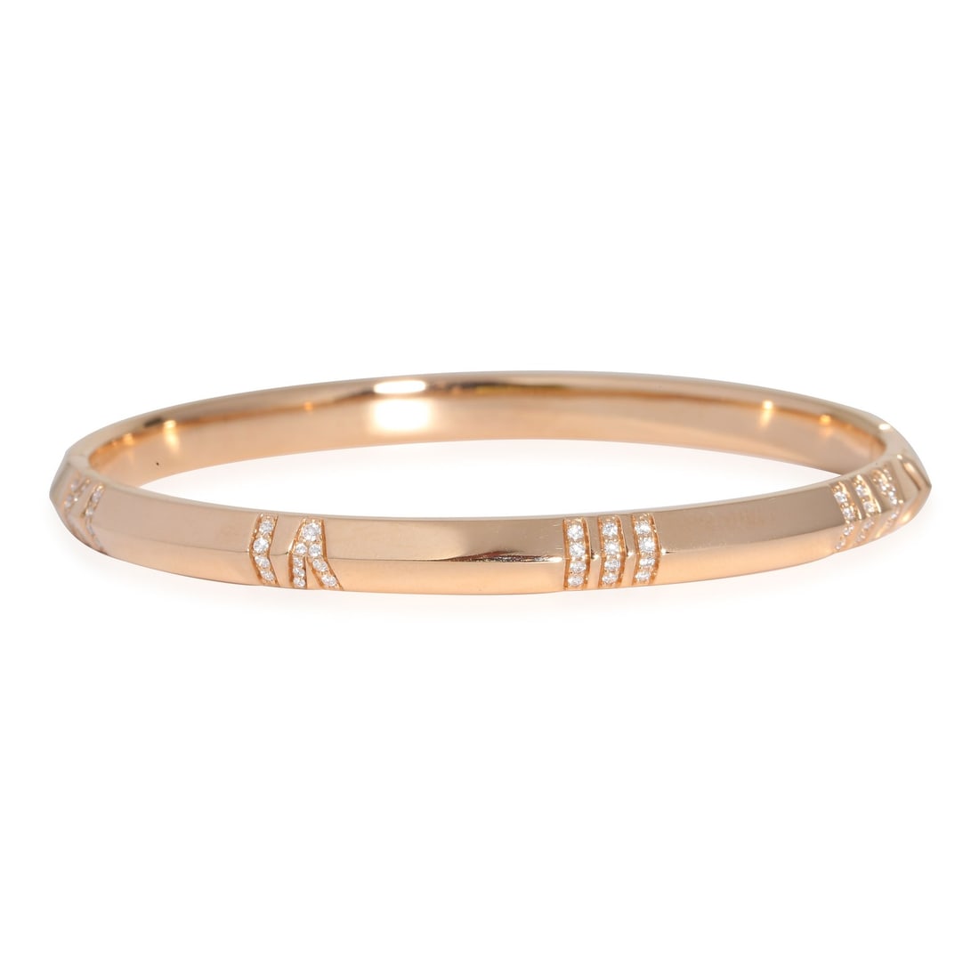 Tiffany & Co. Atlas 18k Rose Gold Bracelet with 0.33ct Diamond: Tiffany & Co. Atlas 18k Rose Gold Bracelet with 0.33ct Diamond Elevate your style with the Tiffany & Co. Atlas Bracelet, elegantly crafted in 18k rose gold. This stunning bracelet features a round bri