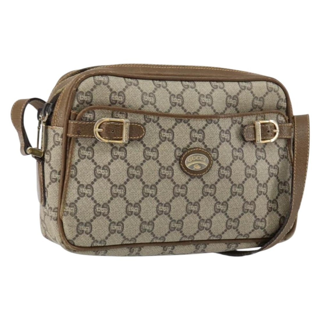 GUCCI GG Plus Supreme Beige Gold Shoulder Bag PVC Italy (1 of 18)