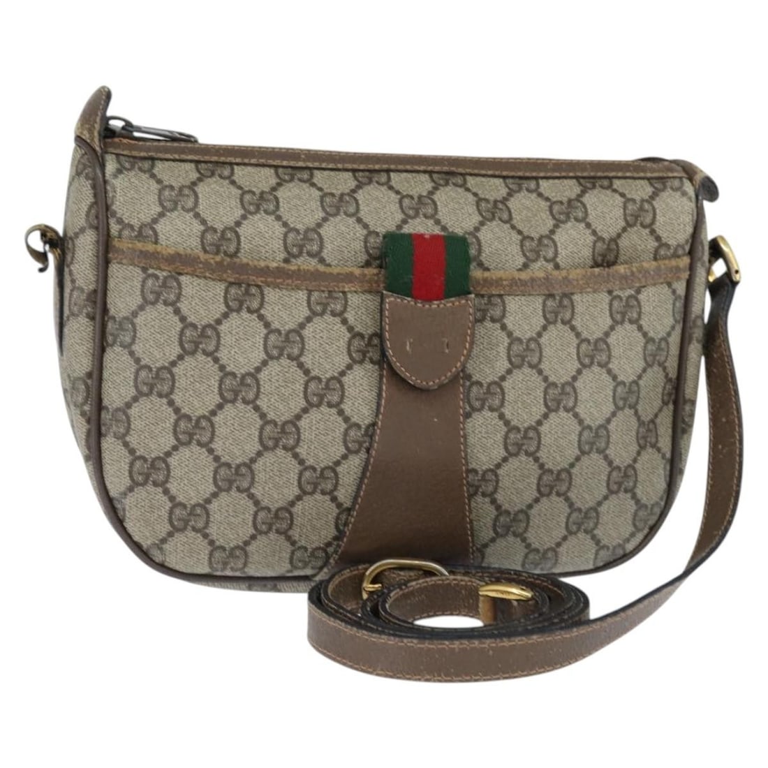 GUCCI GG Supreme Sherry Line Shoulder Bag Beige Gold PVC 89 02 032 Auth: GUCCI GG Supreme Sherry Line Shoulder Bag Beige Gold PVC 89 02 032 Auth The GUCCI GG Supreme Web Sherry Line Bag is a stylish shoulder bag crafted from durable PVC leather in an elegant beige and gold