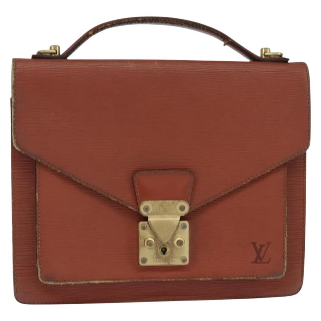 LOUIS VUITTON Epi Monceau 28 Hand Bag M52123 Brown Auth (1 of 18)