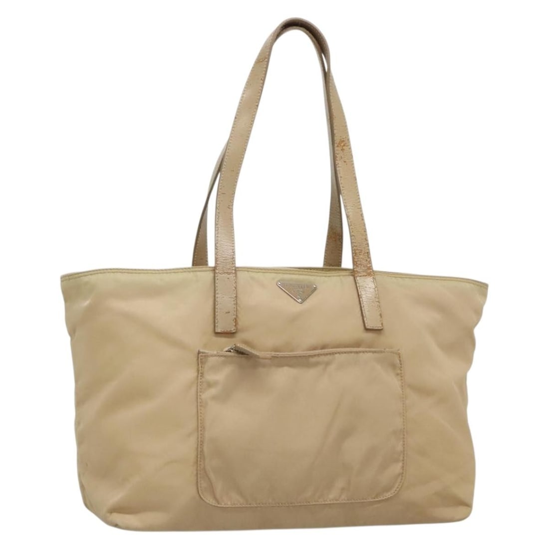 PRADA Beige Silver Nylon Tote Bag Made in Italy (1 of 18)