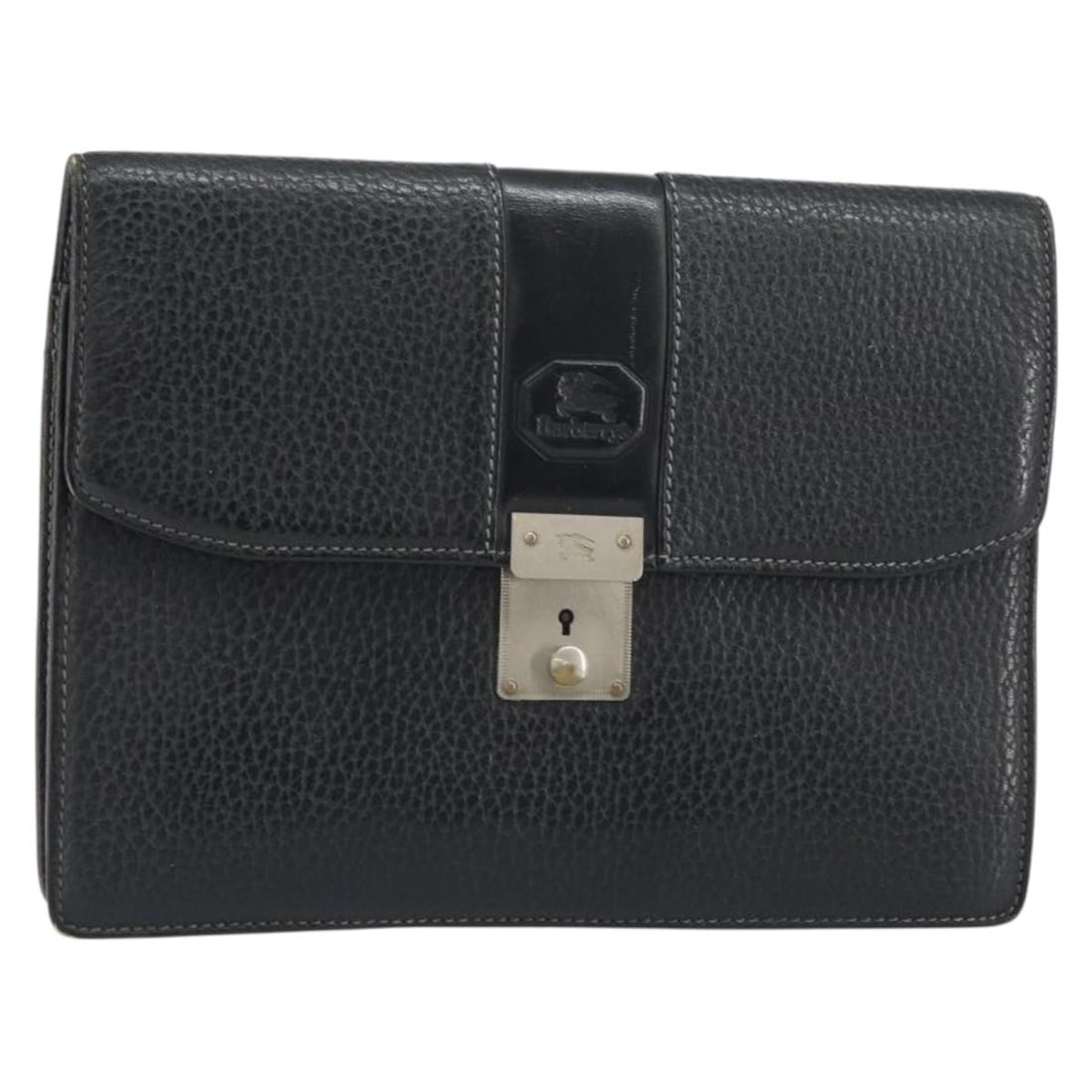 Burberrys Black Leather Clutch Bag Authentic Style ka790 (1 of 18)
