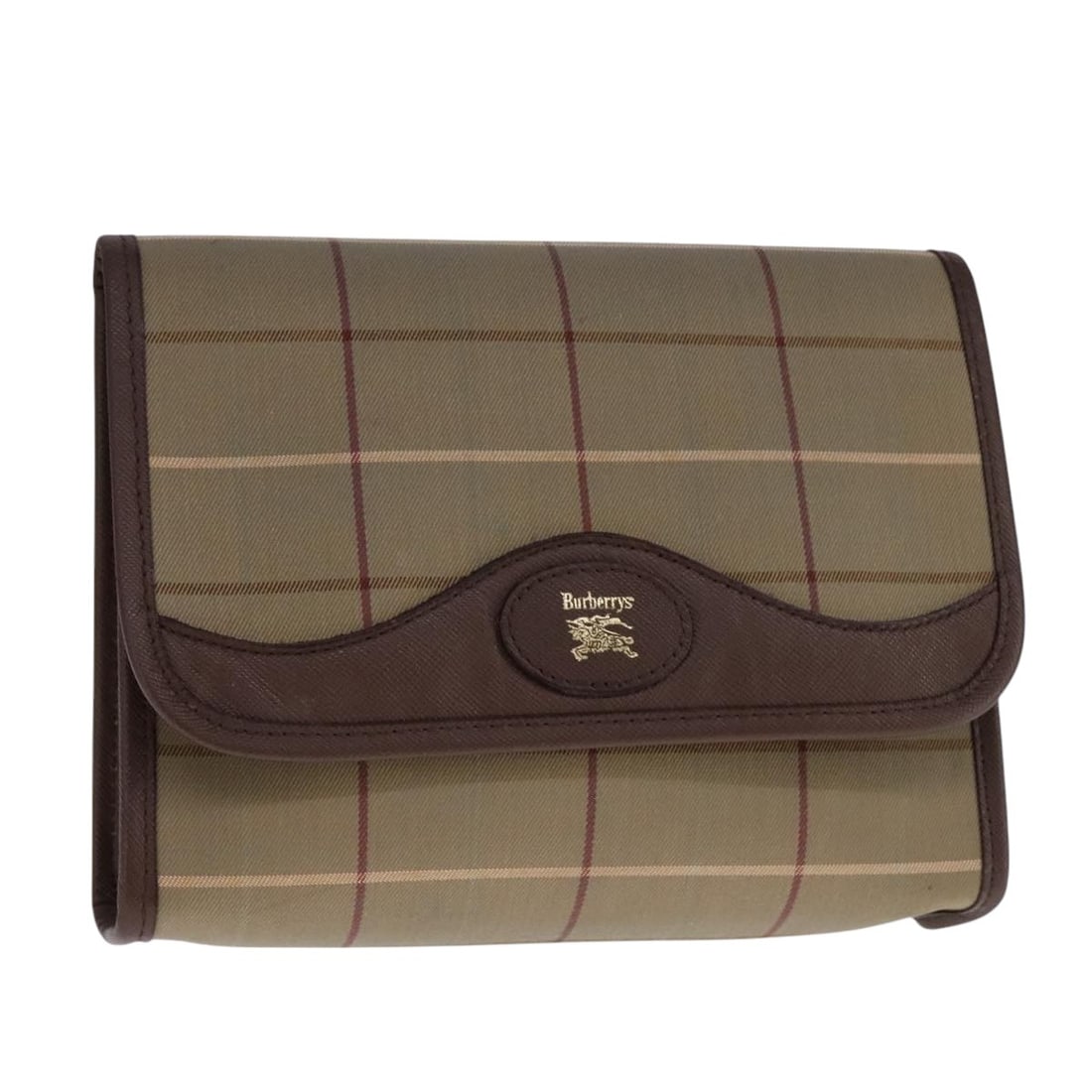Burberrys Nova Check Canvas and Leather Clutch in Beige and Brown (1 of 16)