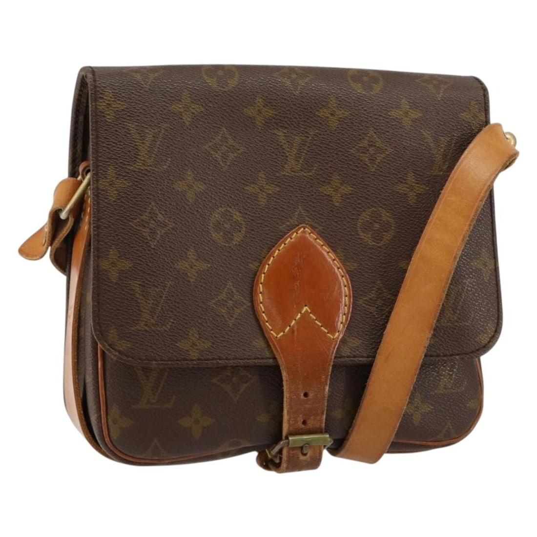 LOUIS VUITTON Monogram Cartouchiere MM Shoulder Bag Vintage M51253 Auth (1 of 18)