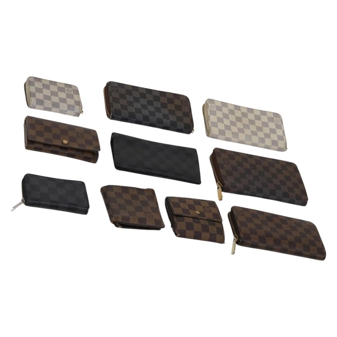 LOUIS VUITTON Damier Azur Graphite Wallet Set of 10 LV Auth (1 of 18)
