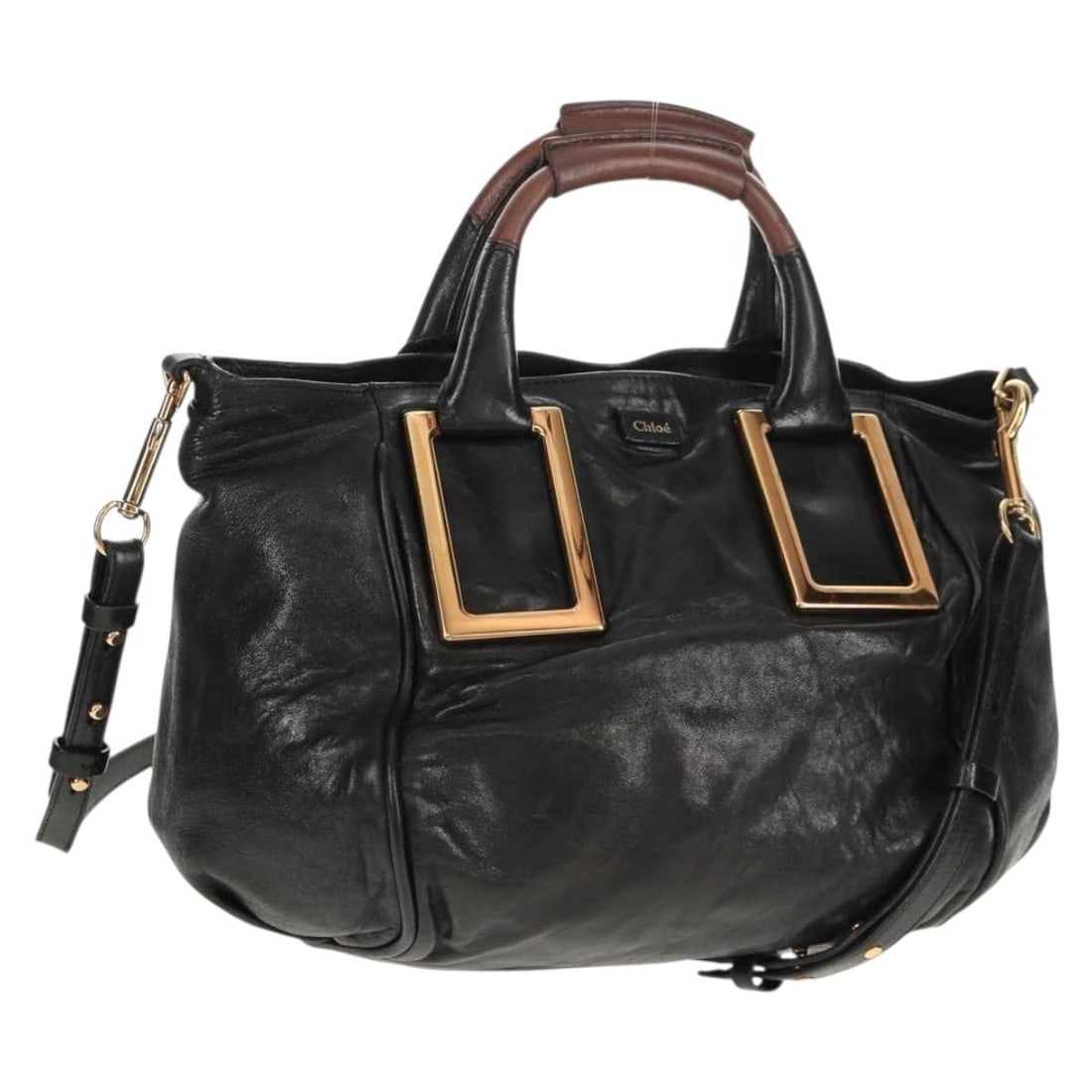 Chloe Etel Leather Hand Bag Black 2way Authentic BA6838: Chloe Etel Leather Hand Bag Black 2way Authentic BA6838 This Chloe Etel Hand Bag showcases a timeless design crafted from high-quality leather in a classic black color. Measuring approximately 13.8 in