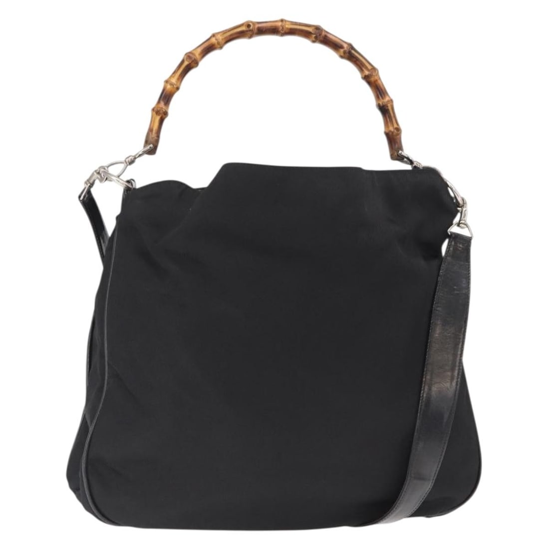 Gucci Black Nylon Bamboo 2way Handbag with Shoulder Strap Model 001 1998 1577 (1 of 18)