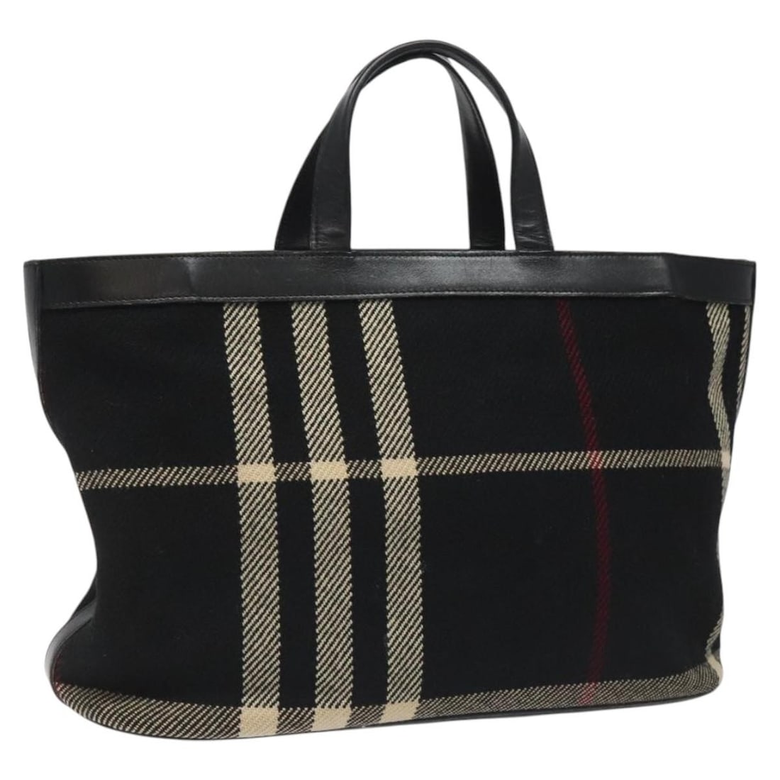 Burberry Wool Nova Check Black Handbag for Women Made in Italy (1 of 18)