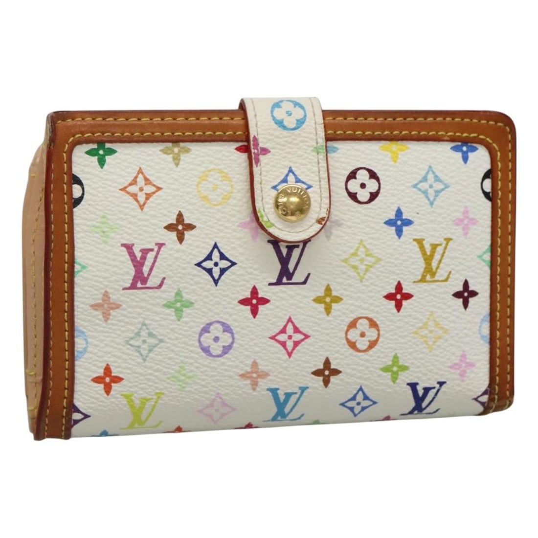 Louis Vuitton Multicolor Canvas Bifold Viennois Wallet White M92987 (1 of 18)