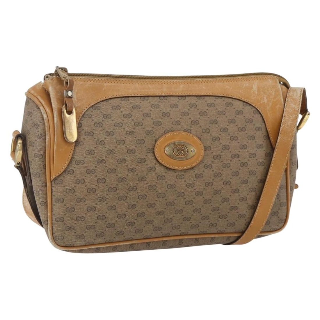 Beige Gold Micro GG Supreme Shoulder Bag by Gucci PVC Leather (1 of 18)