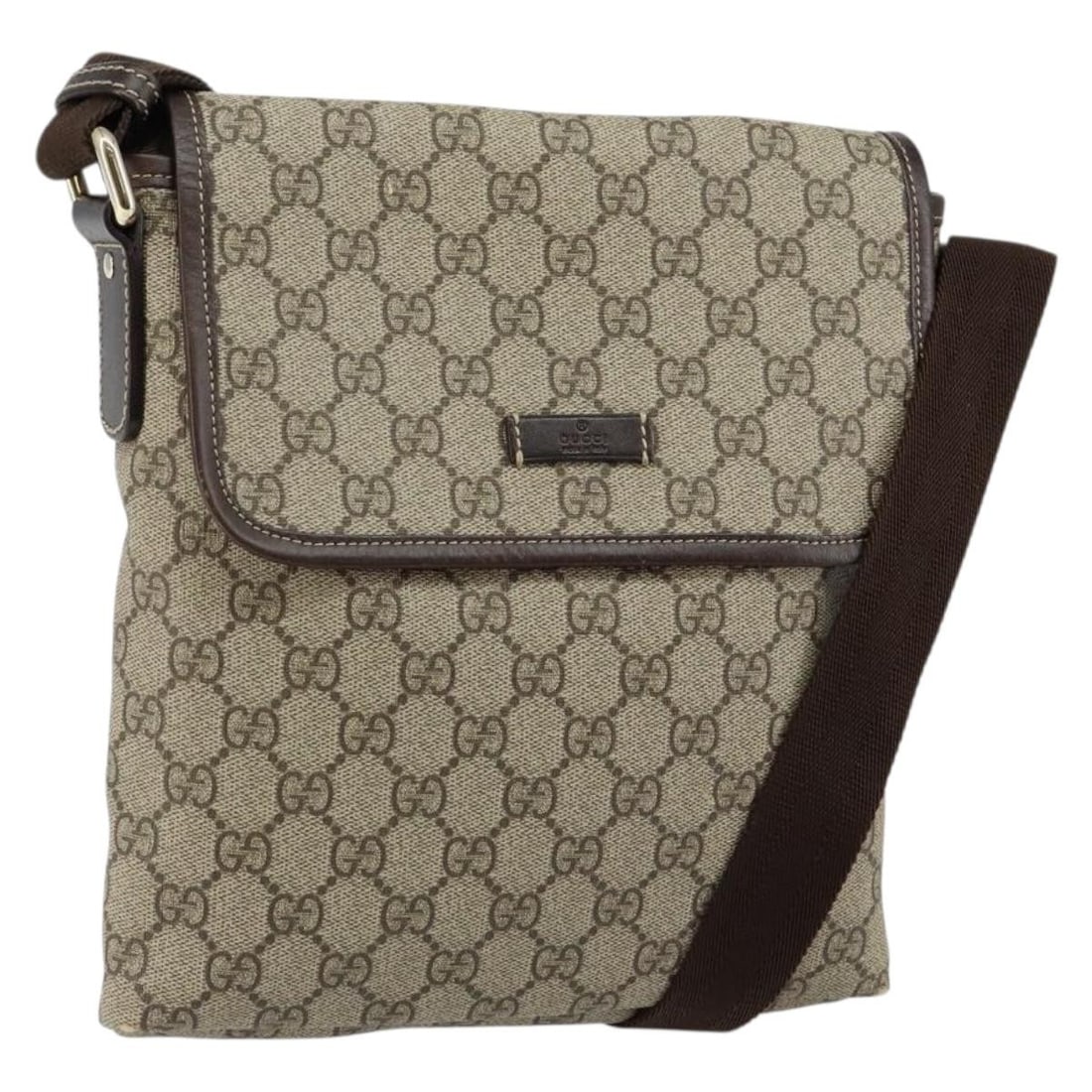 GUCCI GG Supreme Beige PVC Leather Shoulder Bag 223666 Auth (1 of 18)