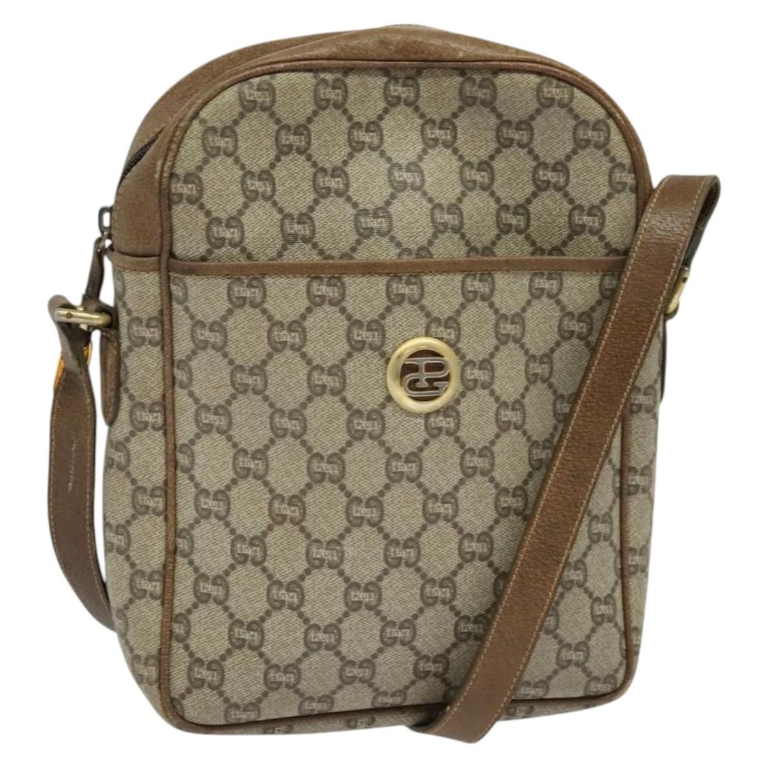 GUCCI GG Plus Beige Gold PVC Shoulder Bag Made in Italy (1 of 18)