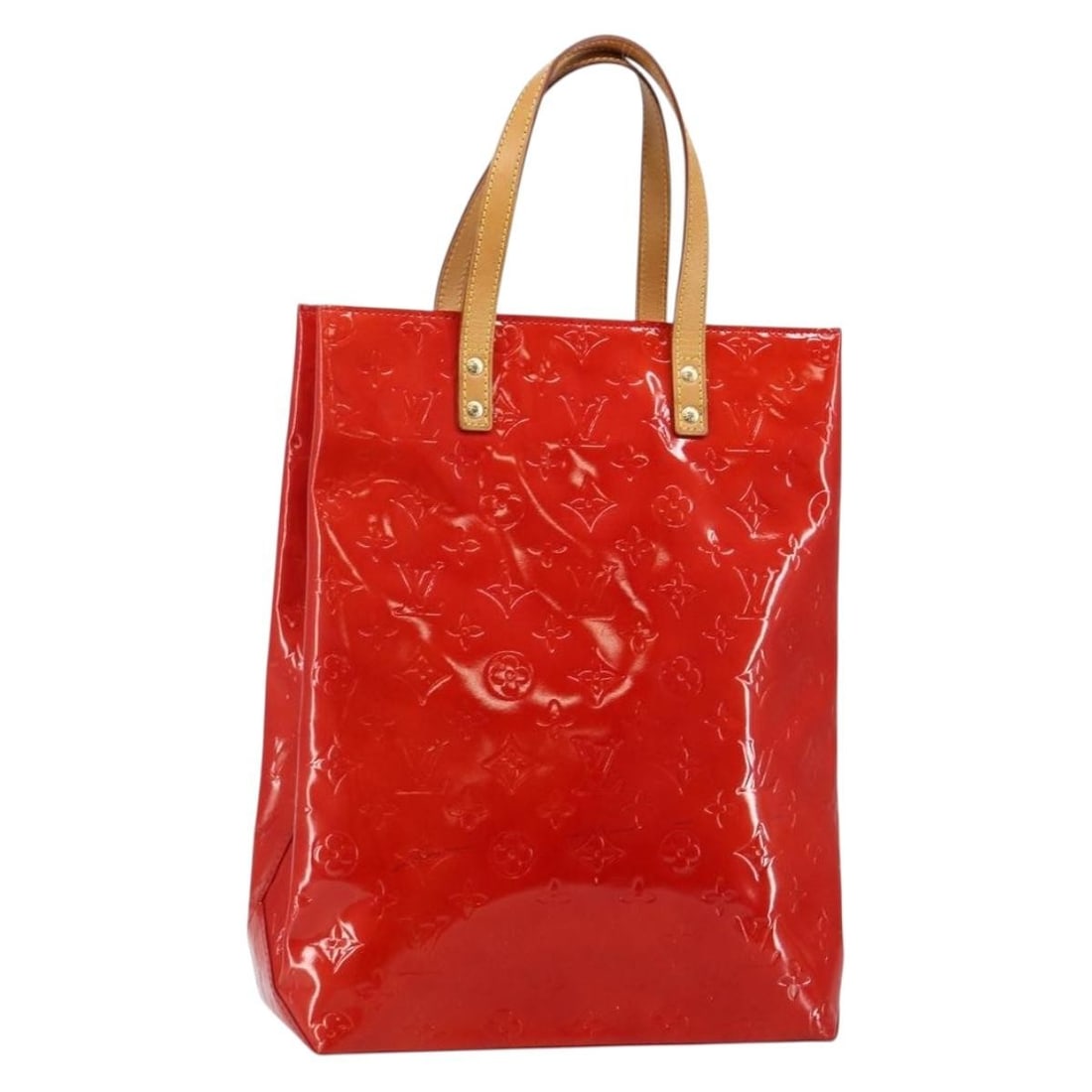 Authentic LOUIS VUITTON Monogram Vernis Reade MM Hand Bag Red M91086: Authentic LOUIS VUITTON Monogram Vernis Reade MM Hand Bag Red M91086 The LOUIS VUITTON Monogram Vernis Reade MM Hand Bag is a stylish accessory that showcases the brand's iconic craftsmanship. Made fr