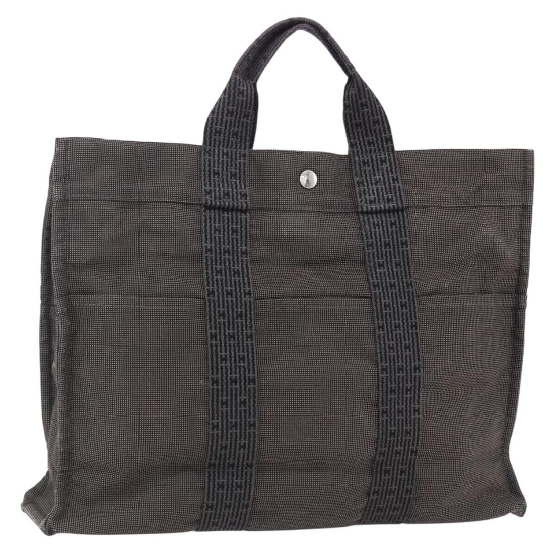 Hermes Her Line MM Canvas Tote Gray Women's Handbag (1 of 18)