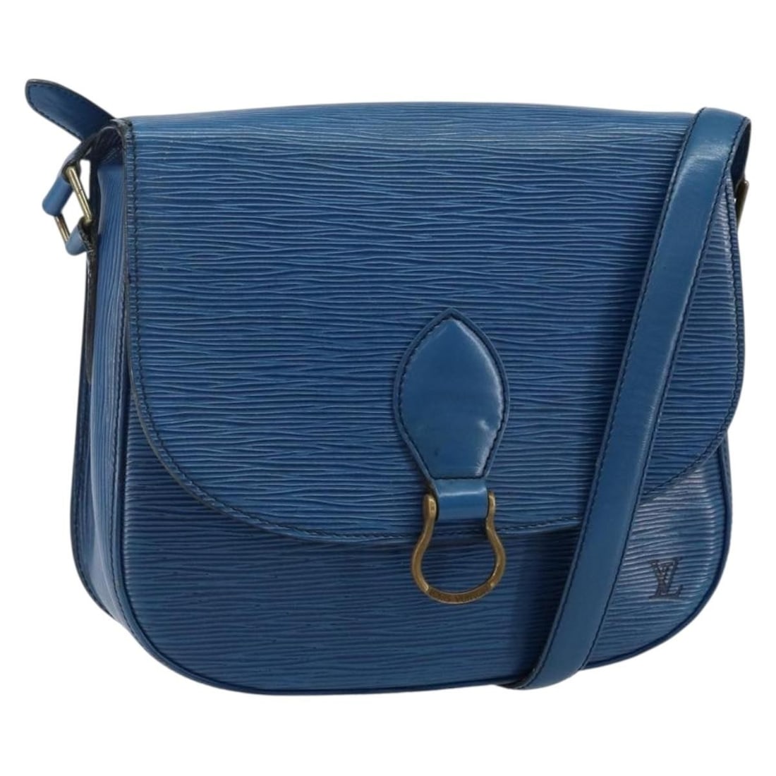 LOUIS VUITTON Epi Saint Cloud GM Shoulder Bag Toledo Blue M52195 Auth (1 of 18)