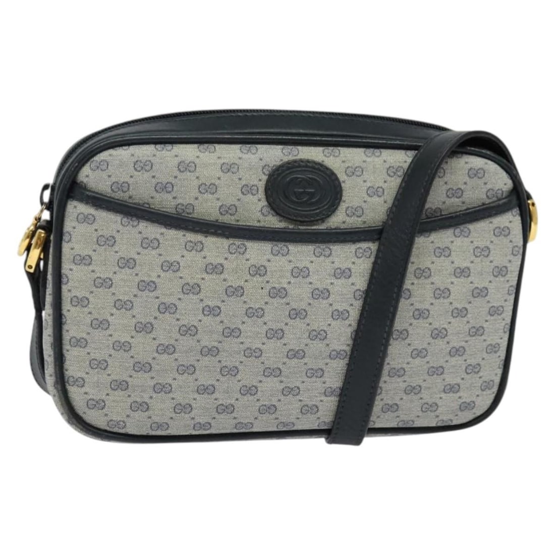 GUCCI Micro GG Supreme Shoulder Bag PVC Navy Gold 007 904 0095 Authentic (1 of 18)