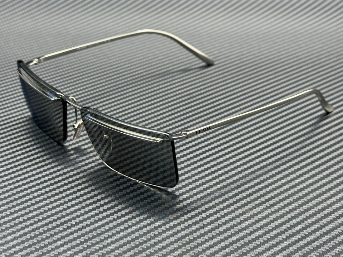 Men's PRADA PR C53S 1BC60N Silver Frame Grey Mirror 60mm Sunglasses (1 of 4)