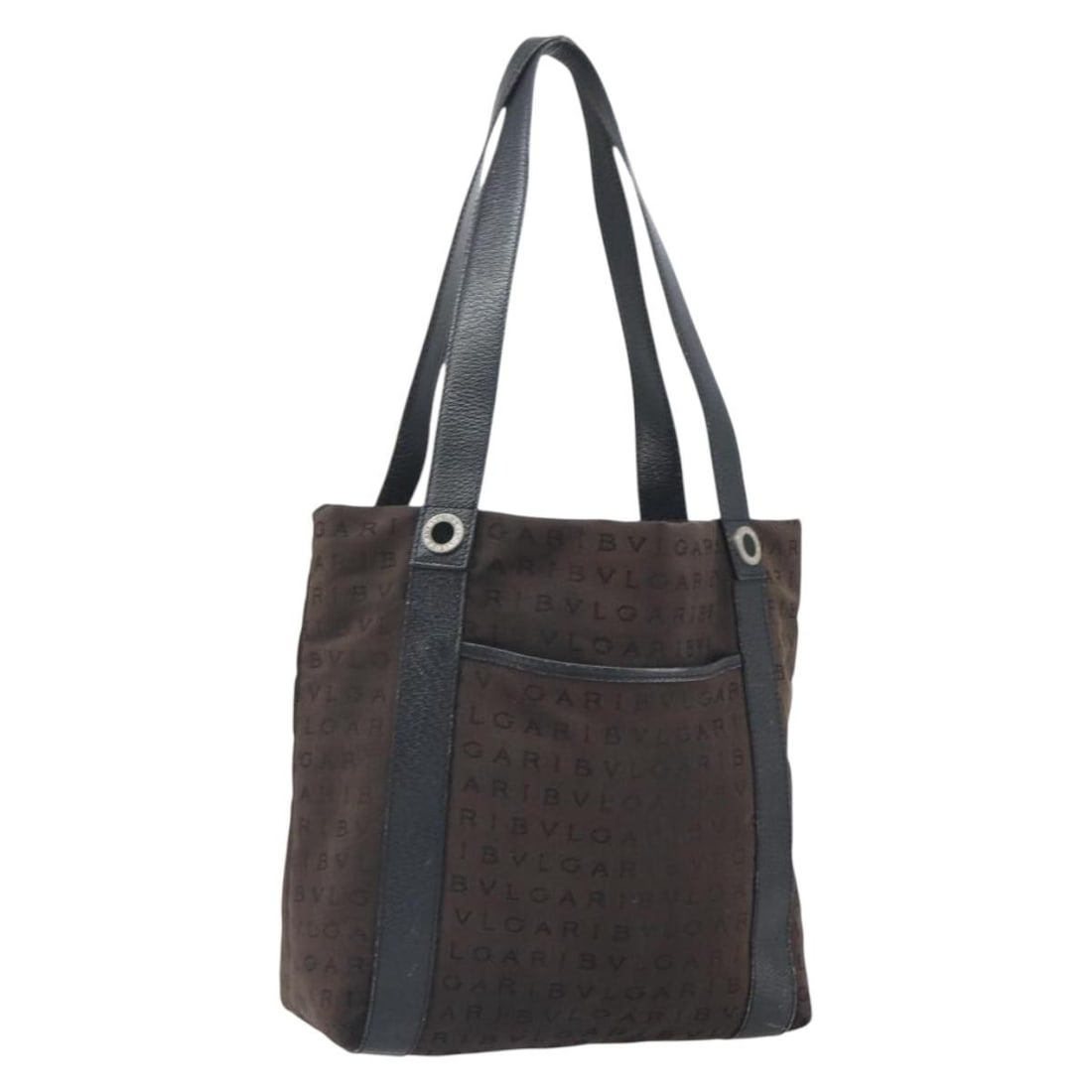 Logo Mania canvas tote in black and silver by BVLGARI (1 of 18)