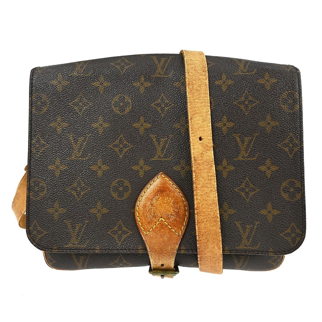 Louis Vuitton Cartouchiere GM Monogram Canvas Brown Shoulder Bag M51252: Louis Vuitton Cartouchiere GM Monogram Canvas Brown Shoulder Bag M51252 This Louis Vuitton Cartouchiere GM shoulder bag features the iconic monogram canvas with leather trim and a brown leather lining